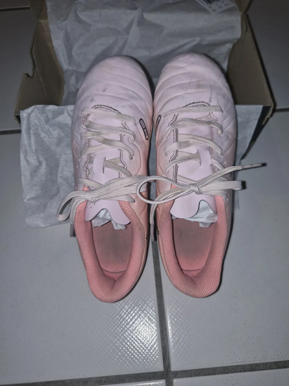 Nike Pink Soccer Cleats with Black Swoosh